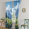 2pc    Window Drapes Dashan Tower Versatile Polyester Fabric  Without Electricity Birthday Party Applies to Holiday Decor