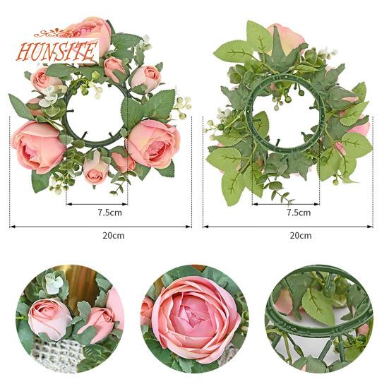 2ks Realistický svícen věnec, umělý věnec pro domácnost