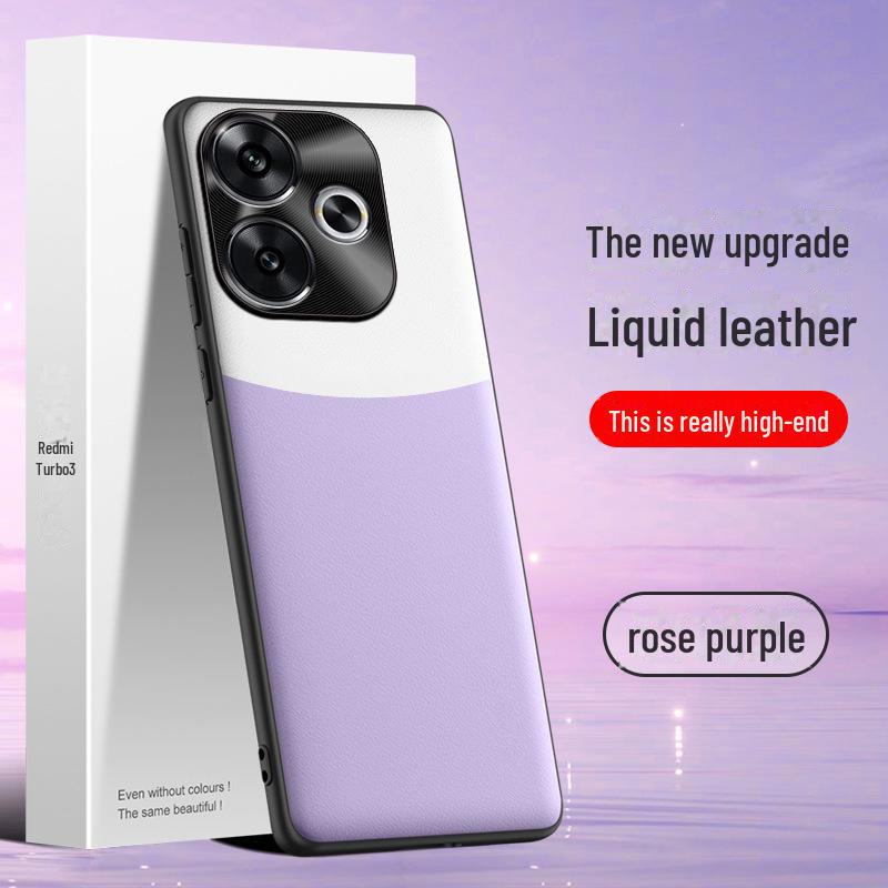 Liquid Leather Case for Redmi Turbo 3: Anti-Fall & Anti-Fouling Protection