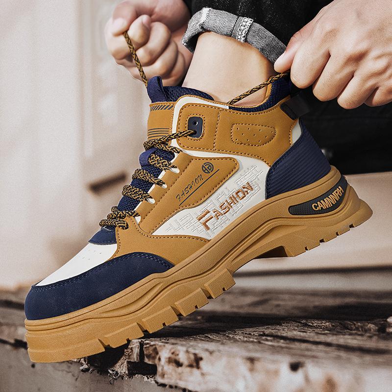 Men's shoes new autumn trend versatile high-top casual platform tooling non-slip men's sports dad trendy shoes