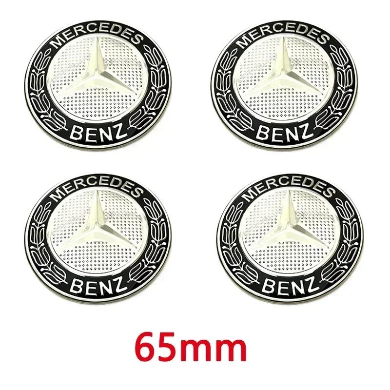 Autoaufkleber Heiß 2026 Neu Für Benz 4 Stück 65MM Auto Radnabenkappe Logo Aufkleber für MERCEDES BENZ AMG W203 W204 W205 W209 W213 W21