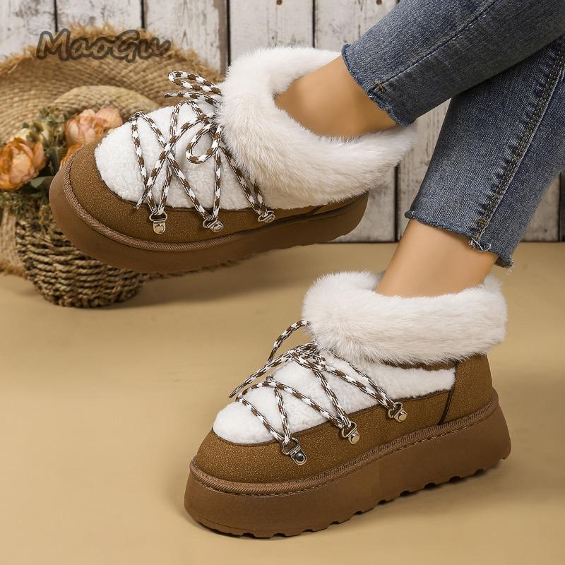 Fashion 2025 Autumn Winter Women Short Boots New Slip On Plush Snow Boots Warm Comfortable Women's Fur Shoes Botas Invierno Mujer Size36