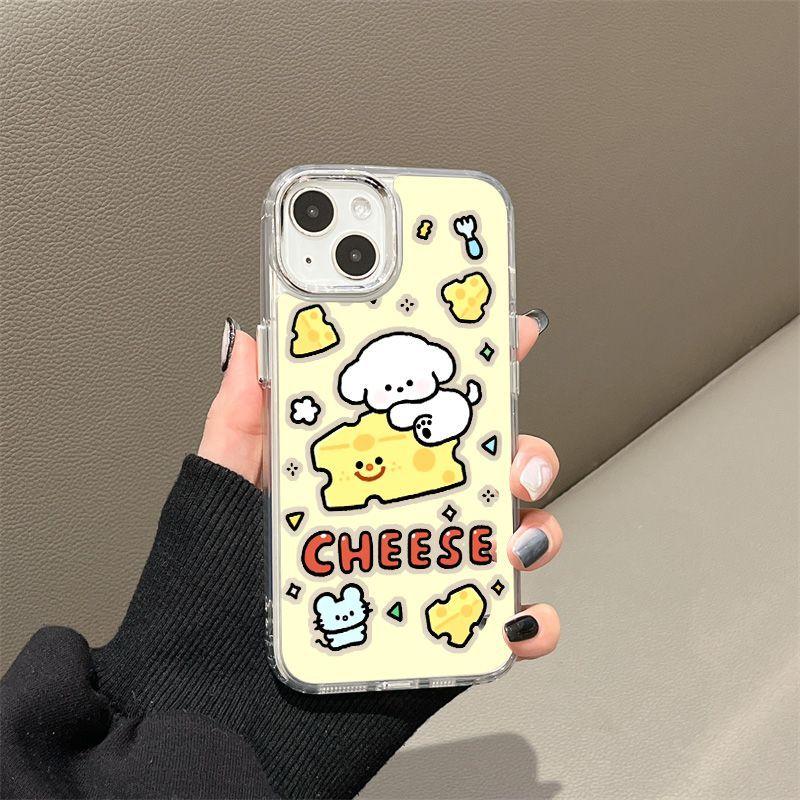 Cute Cheese Dog for iPhone17PorMax Cartoon Phone Case 16 Apple 13 Large Hole 14/15