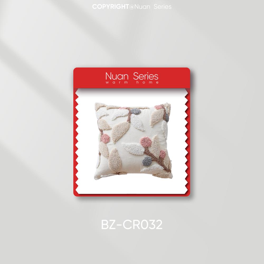 1PC Nuan Series Versatile Floral and Green Leaf Pillowcase 3D Embroidered Cushion Cover for Sofa Living Room Bedroom Home Decor