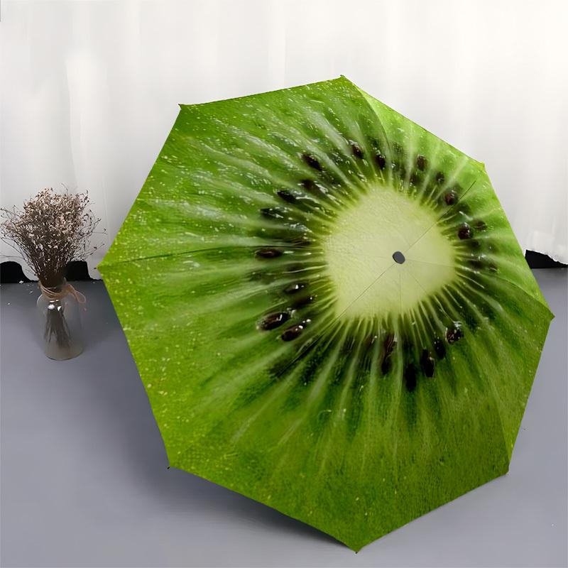 1pc Kiwi Fruit Slice Umbrella with Plastic Handle,Suitable for All Seasons Home Travel Outdoor UmbrellaM893