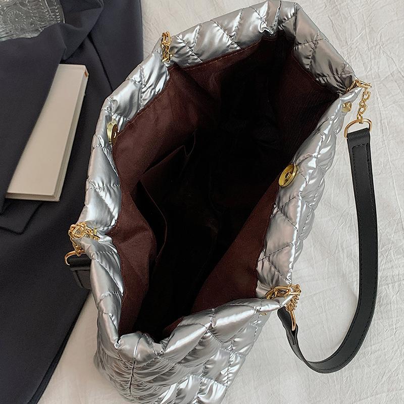 Damen-Tragetasche mit Rautensteppung, große Kapazität, Tragegriff oben, vielseitige, weiche Umhängetasche, lässige, trendige Einkaufstasche für Damen