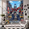 Wall Hanging Tapestry With Custom Name & Text, Transformers Decorative Tapestry For Bedroom