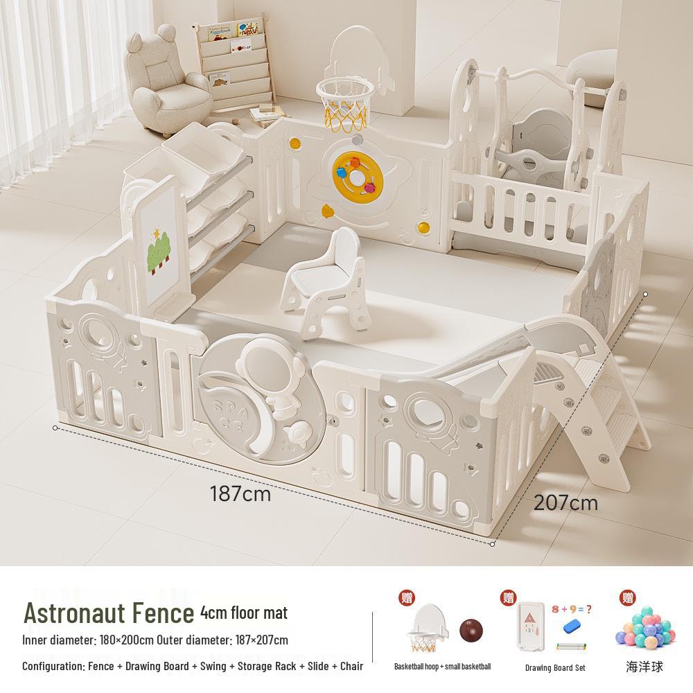 Baby Playpen and Crawling Mat: Indoor Infant Safety Fence for Living Room Floor.