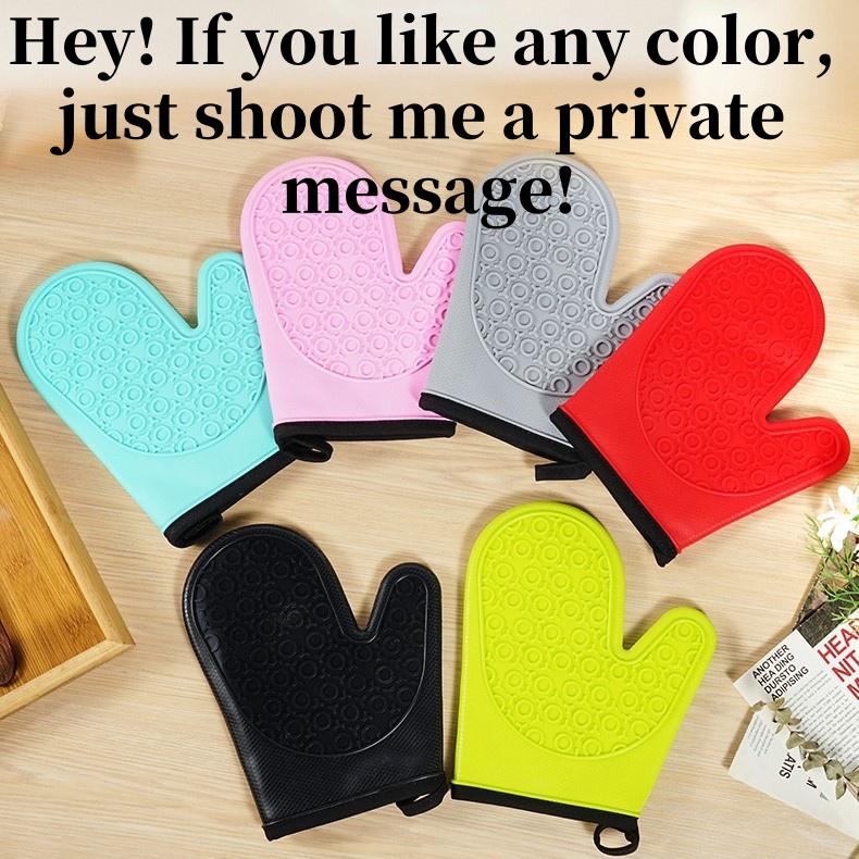 Anti-scald Microwave Gloves High-temperature Resistant Oven Gloves Baking Gloves Silicone Heat-insulating Gloves Baking Utensils
