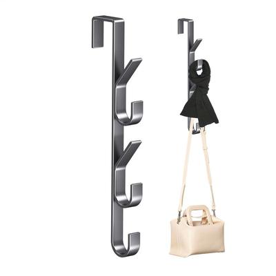 Over Door Hooks Carbon Steel Sturdy Over The Door Hooks Multifunctional Clothes Hanger Space Saving Vertical Design Storage Hook