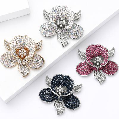 Womens Vintage Crystal Flower Brooch Pin Rhinestone Brooches Wedding Gifts Lapel