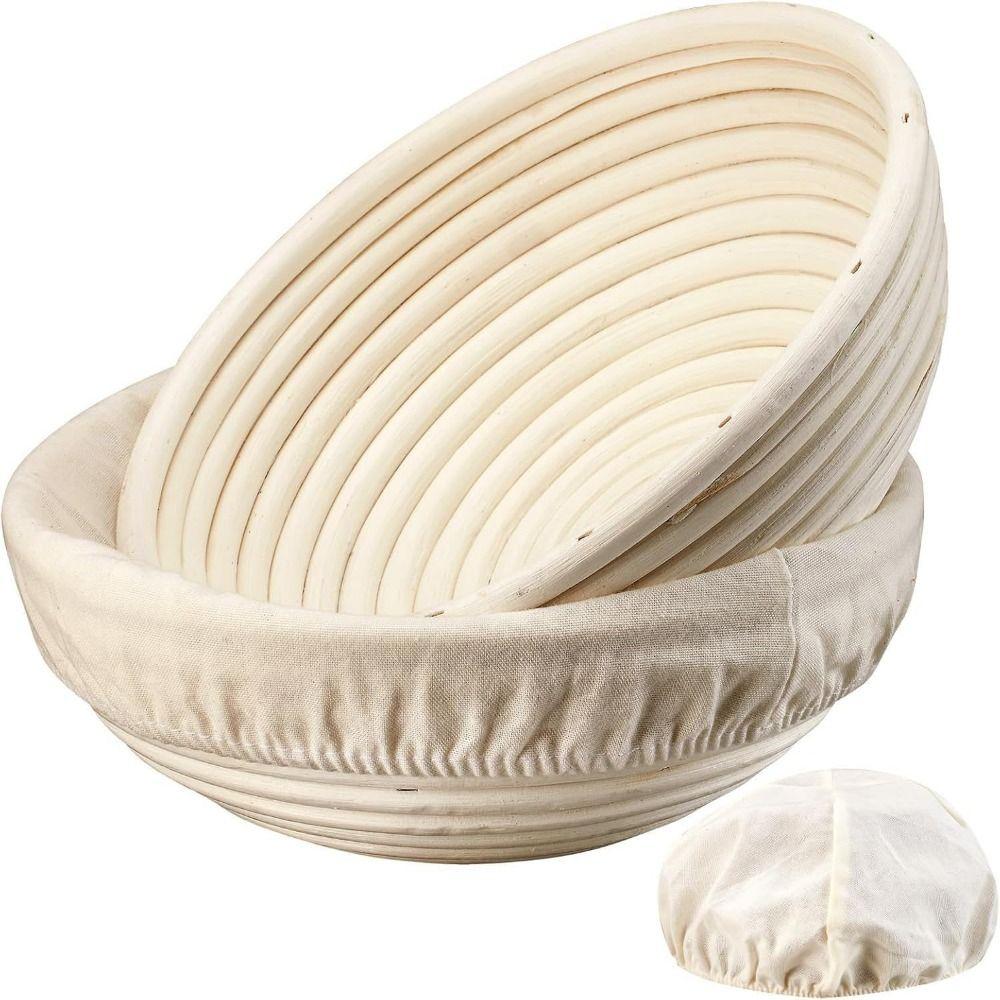 Round Bread Proofing Basket Linen Lining Bread Basket Sourdough Proofing Baske  Bread Making