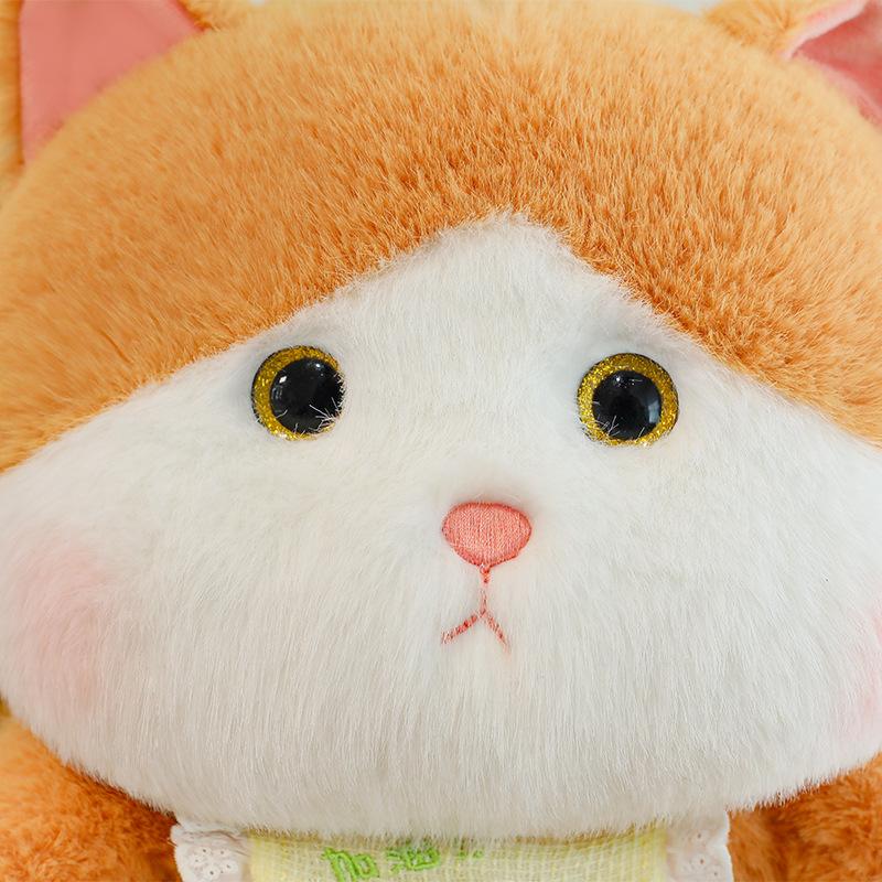 Cute Greedy Cat Doll Cartoon Little Fish Cat Plush Toy Doll Children's Rag Doll Birthday Gift