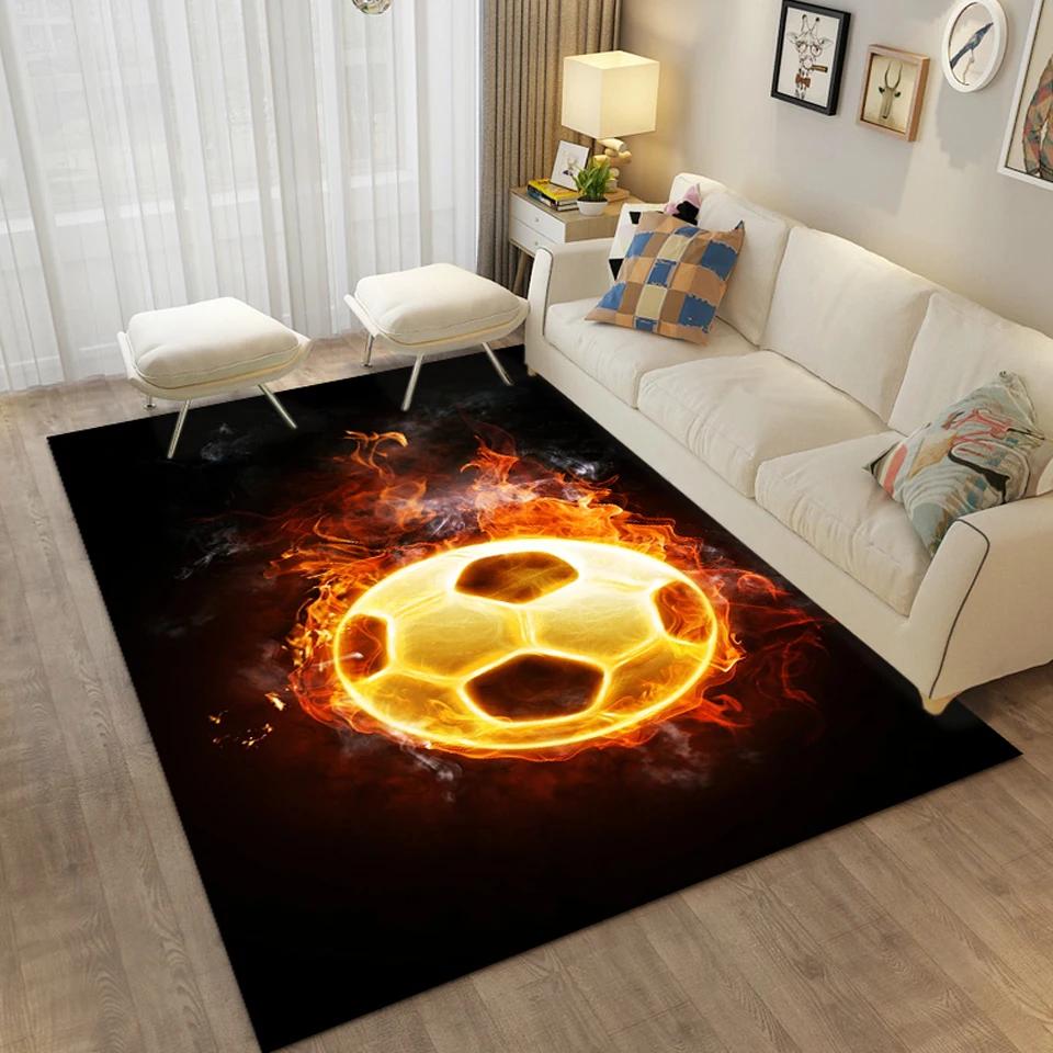 3D Football Printing Floor Mat Carpets for Living Room Soccer Field Area Rug Kids Bedroom Bathroom Mats Anti-slip Home Mat Rugs