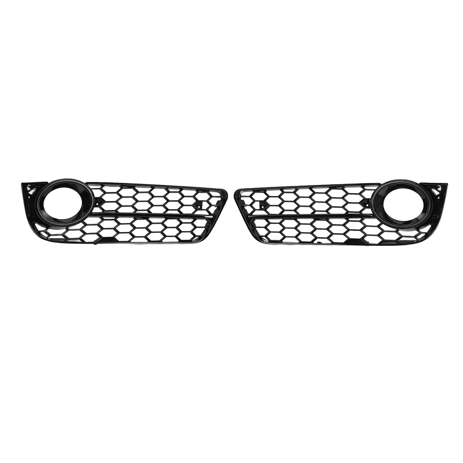 Neoglint Unisex Light/Black 1 Pair Fog Mesh Grille 8T0807681 Gloss Front Bumper Fog Lamp Grill Cover For A5 Coupe Sportback 2008 To 2011