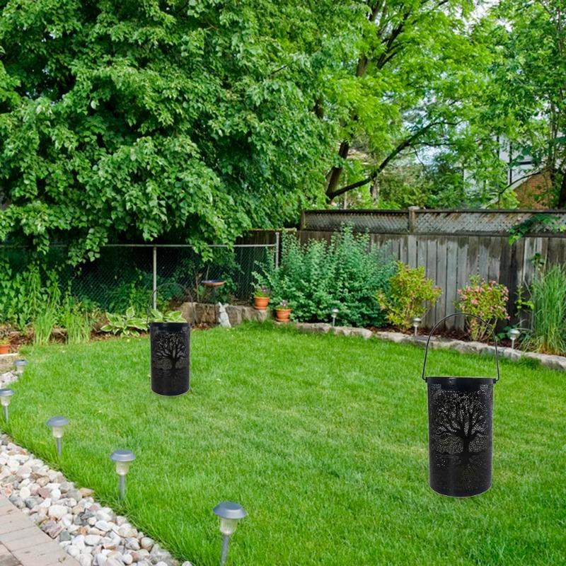 800LM napelemes LED lámpás üreges életfa függő lámpa kültéri kert udvar ösvény gyep terasz függő vízálló lámpa lámpa