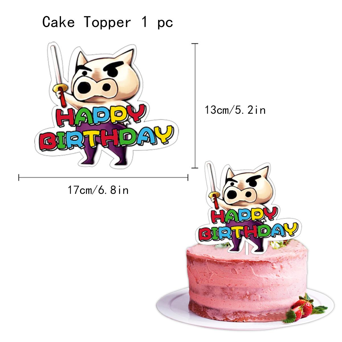 

32 шт., комплект для вечеринки с изображением свиньи, детские товары для вечеринки по случаю дня рождения, баннер «С Днем Рождения», воздушный шар, украшение для торта для ребенка, детский душ, мальчик на день рождения 02-1PCS