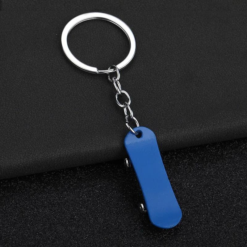 

Creative Skateboard Mini Metal Cute Keychain Enthusiast Skate Pendant Key Ring Accessories Personalized Keyring Lover Small Gift синій