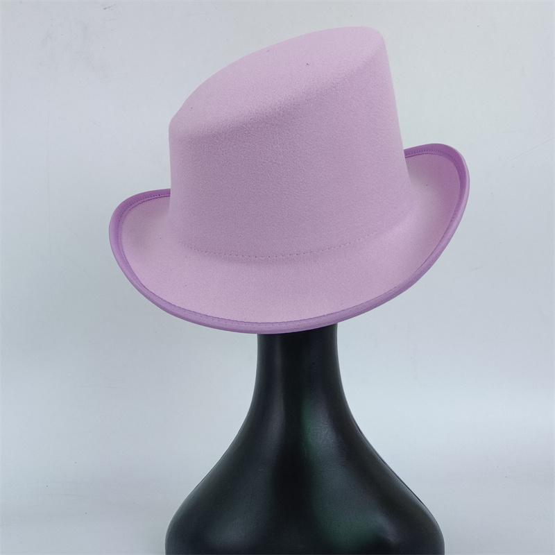 

Extra Large Size High Top Gentleman Derby Hat Fedora Hat Men s and Women s Gentleman Colorful Bevel Top Hat Felt President Hat 60-62cm