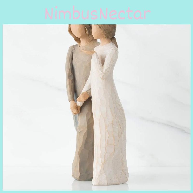 Hand Tree Willow Painted Resin Sister By My Side Figurine Doll Decorative Gift