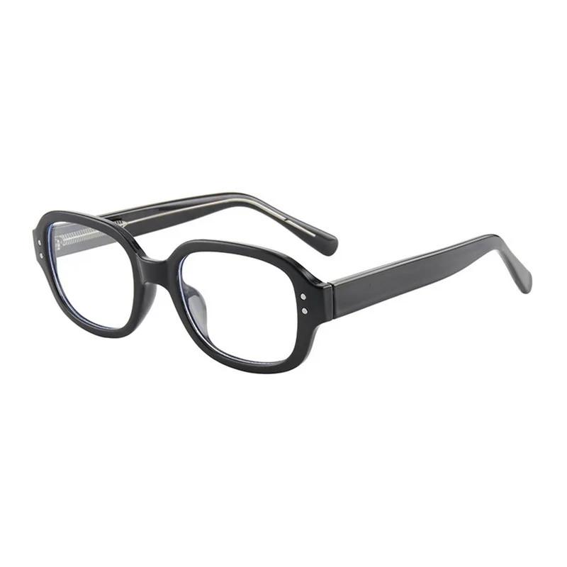Retro Square Oval Frame Anti Blue Light Glasses Red Thick Frame Plain Eyes Glasses Korean Fashion Female Eye Protection Eyewear