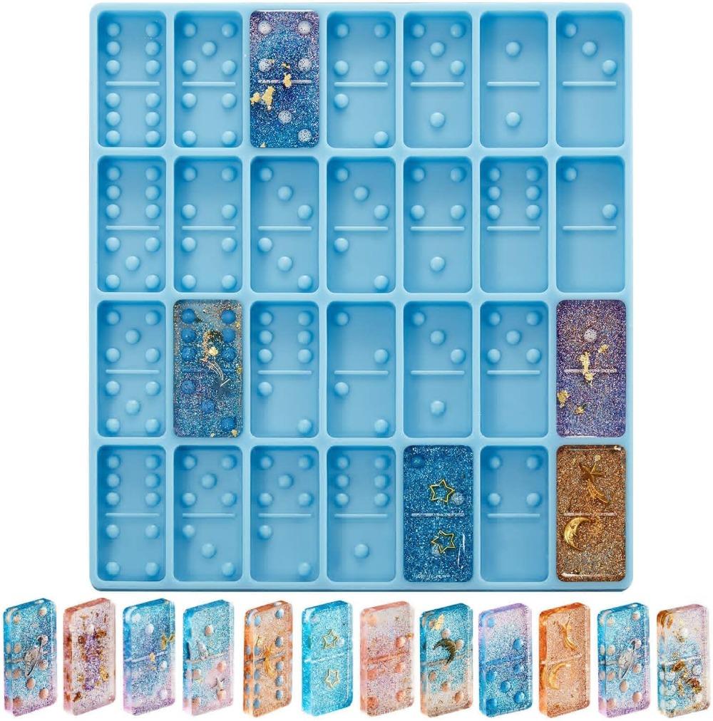Shiny Dominoes Silicone Epoxy Resin Mould Cake Mold Fondant Molds Cake Decorating Tools Chocolate Fondant Tools Soap Mold Diy