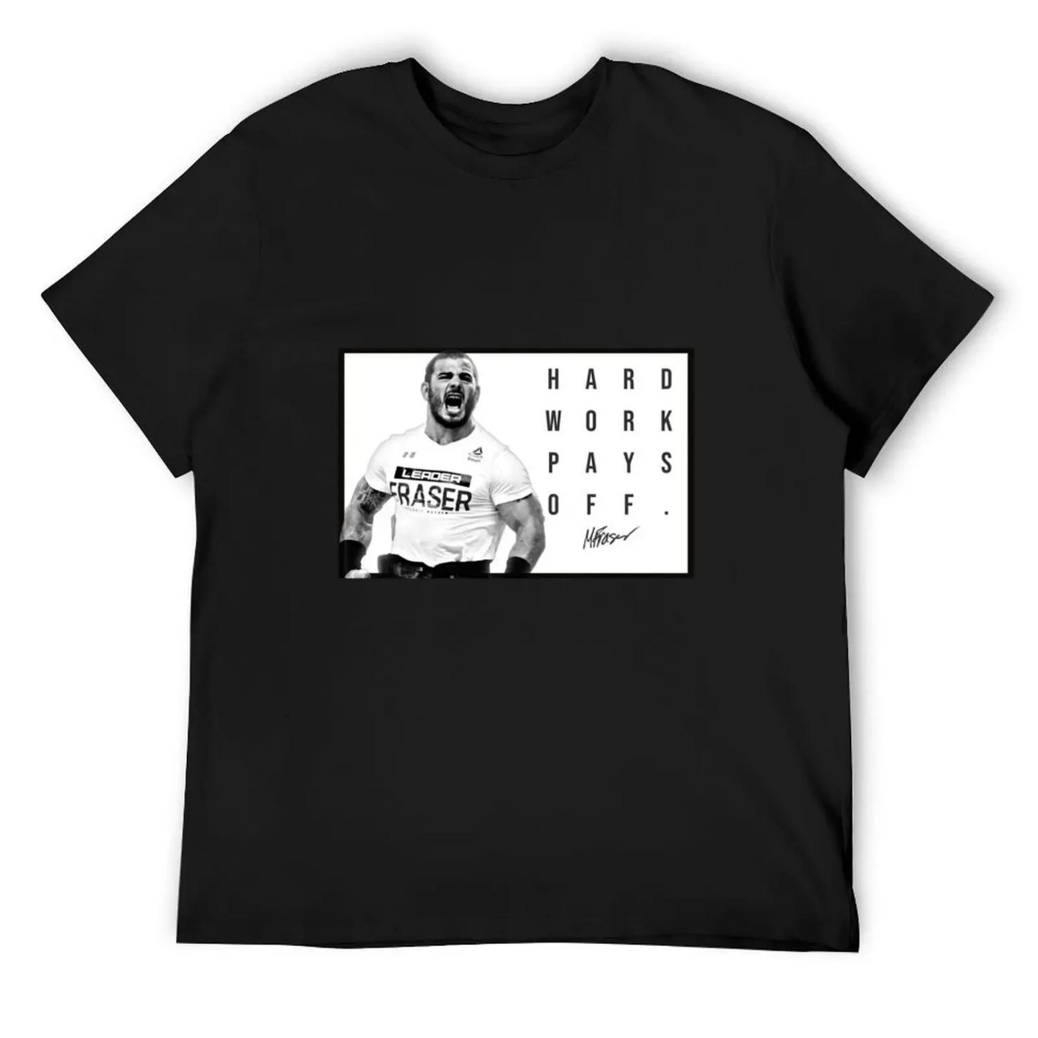 

Mat Fraser - CrossFit Games - Hard Work Pays Off - HWPO Black & White Poster Version 1 T-Shirt Clothing for a boy mens fashion XXXXXL чорний