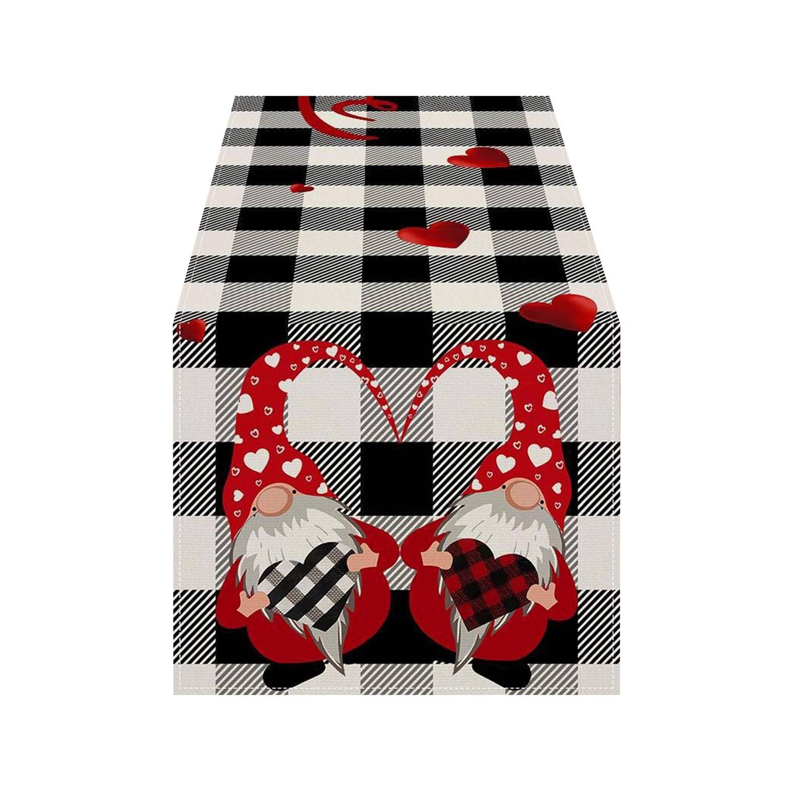 Valentine s Day Table Flag Red Love Home Decoration Table Flag Tablecloth One Size