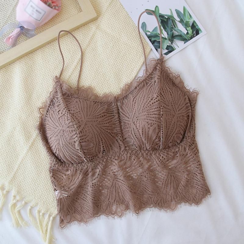 

Женская майка с мягкой подкладкой на тонких бретелях, камзол, кружевной тонкий жилет, зеленый хаки