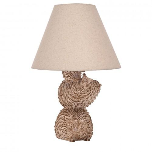 Hestia Wood Effect Resin Hedgehog Table Lamp 16