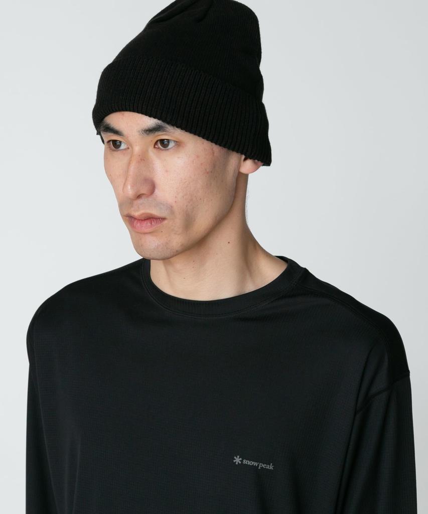 Snow Peak Pe Power Dry Long Sleeve T-Shirt, Size MBLACKSW-25SU012, Perfect for Festivals, Camping, and Outdoor Activities
