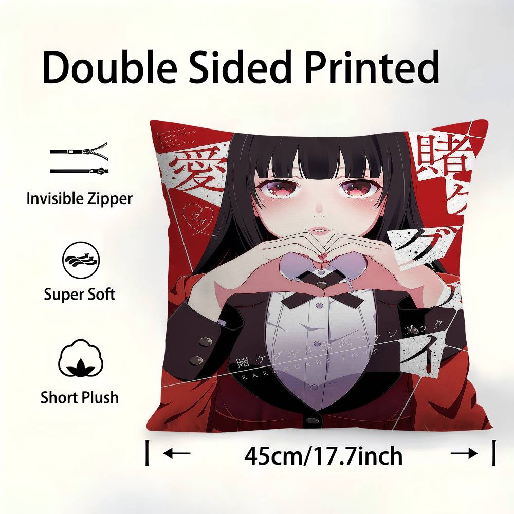 Anime Kakegurui Jabami Yumeko Pillow Anime Pillow Sofa Bed Head Pillow Cover Cushion Cover Fashion