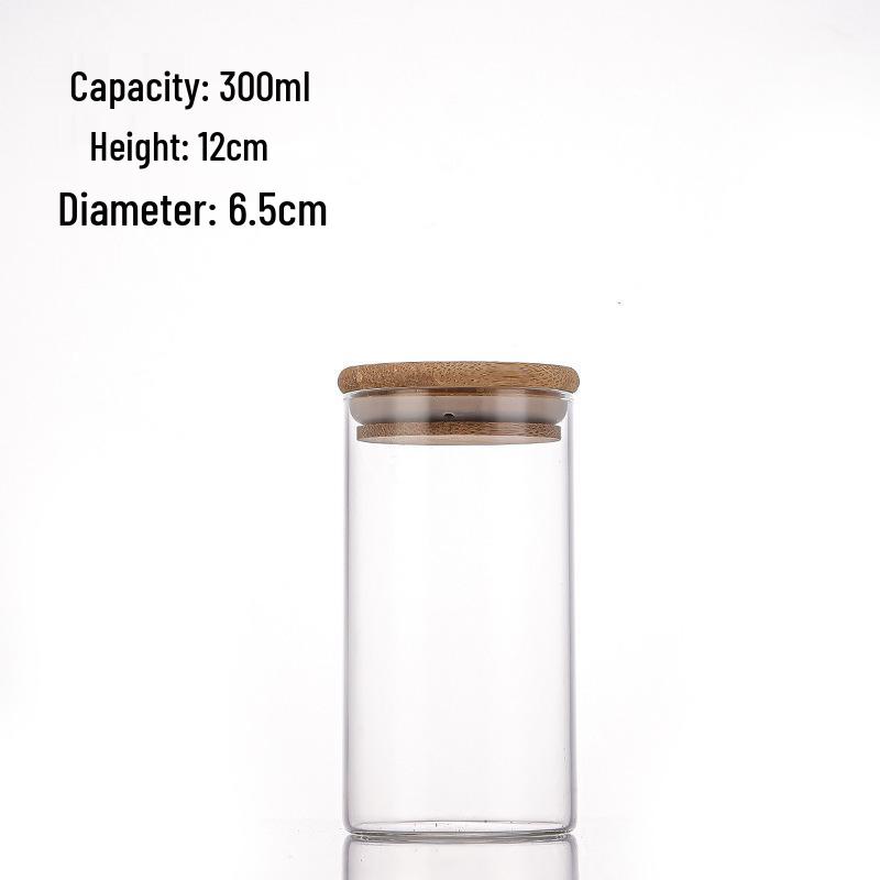 65mm Straight-Mouth Glass Tube Bottle for Tea Storage, Antiques, or Buddhist Beads Display with Lid