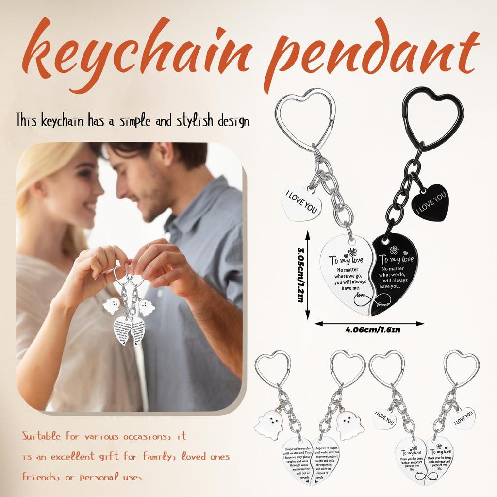 2pcs Heart Haped Keychain Set, Perfect For Anniversaries Or As A Gift For Your Boyfriend Or Girlfriend.