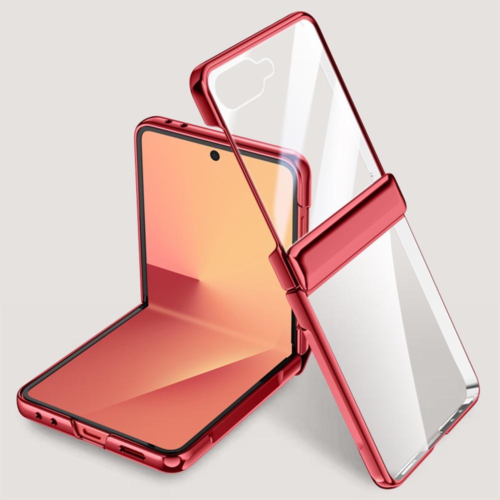 For Samsung Galaxy Z Flip7 5G Case PC+Acrylic Phone Cover with Rear Small Screen Protector Hinge Protection