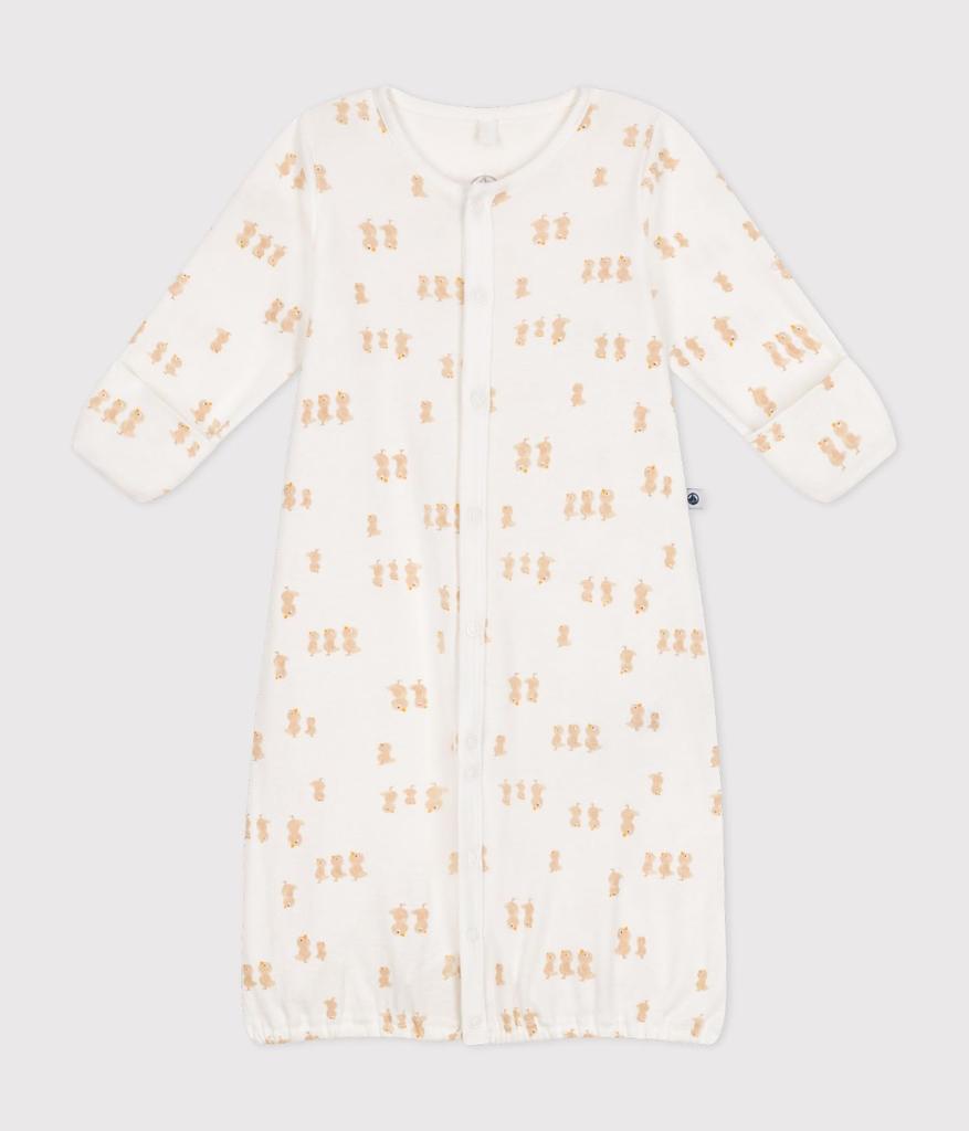 Printed romper A0AUP 3 months 60cm [Petit Bateau] 2-way Off-white/Gray