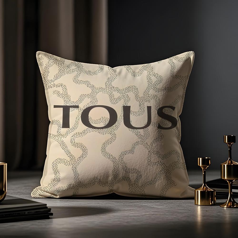 CRAFTED WITLOVE T-touS-sanime Cushion Cover Anti-dustmite Pillowcase Invisible Zipper Silky Short Plush Sofa Cushion Cover