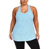 Plus Size Women's Fashion Casual Tank Top Irregular Cross Back Sleeveless Athletic Yoga Shirt Lightweight Stretchy Fabric Activewear