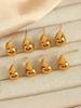 1 Pair Fashion Classic Simple 18k Gold Plated Waterproof Hollow Smooth Drops Stainless Steel Earrings
