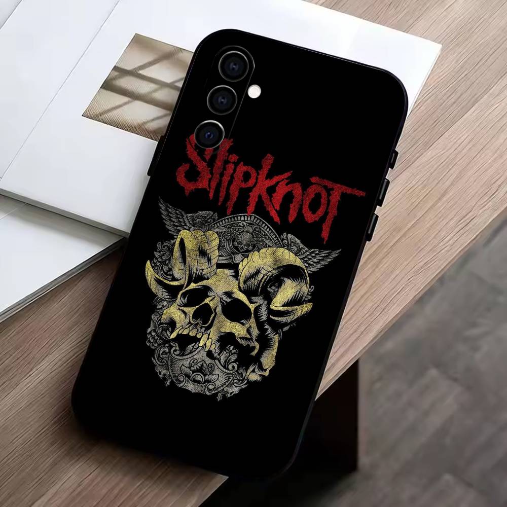 S-Slipknot Bone C-Church Phone Case Black Silicone Soft For Samsung Galaxy A73,A72,A71,A70,A53,A52,A51