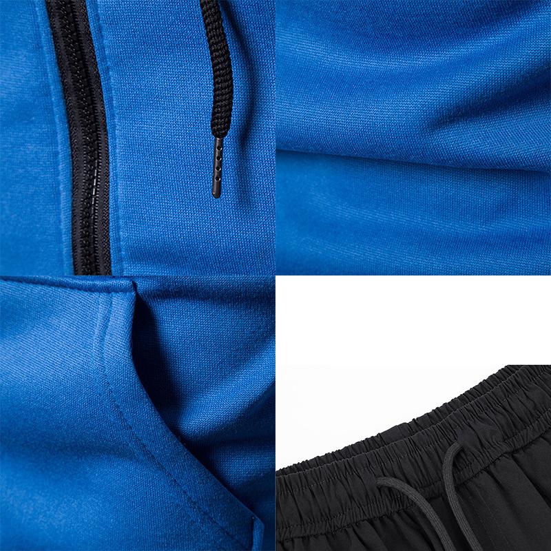 Conjunto de chándal para hombre, sudaderas con capucha y pantalones de chándal, ropa deportiva informal con cremallera, ropa de calle, chaquetas de talla grande, otoño e invierno