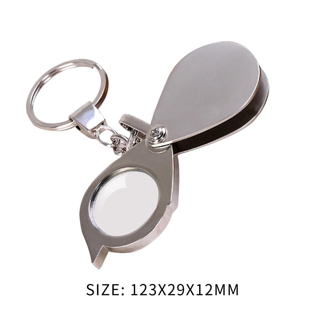 15X Portable Folding Key Ring Mini Magnifier Key Chain Magnifying Durable Glass Loupe Pocket Tool Holiday Gift Supplies New