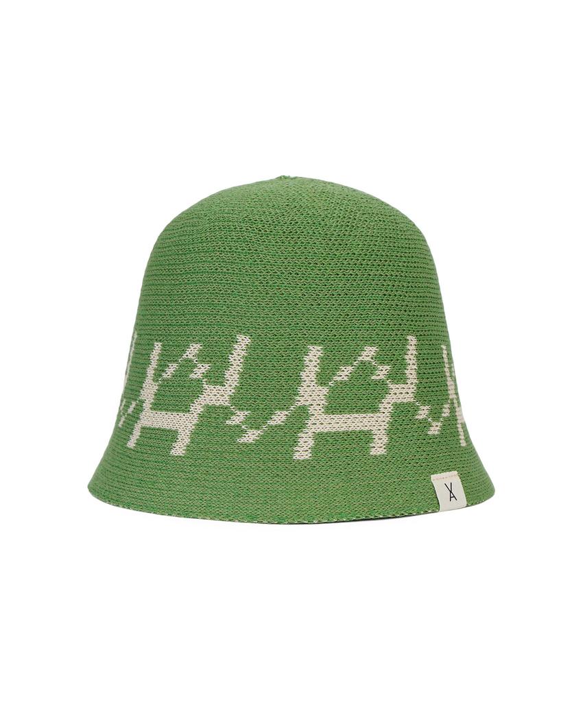 Bajal Va Digital Logo Jacquard Summer Bucket Hat Green