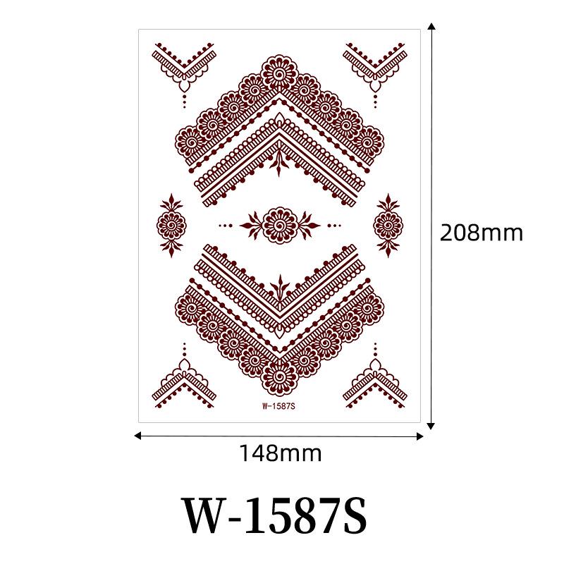 Zhengxiang 2025 Waterproof Brown Floral Lace Henna Tattoo Sticker