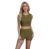 Summer Women's Slim Round Neck Vest Shorts Fashion Knit Suit