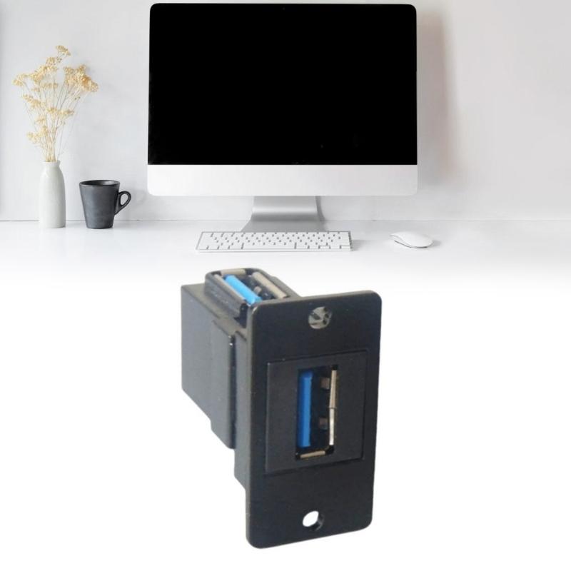 Two Sideds USB 3.0 Square Flush Mount Adapter 5Gbps Charging Port Back Front Access For Computers Externals Drive