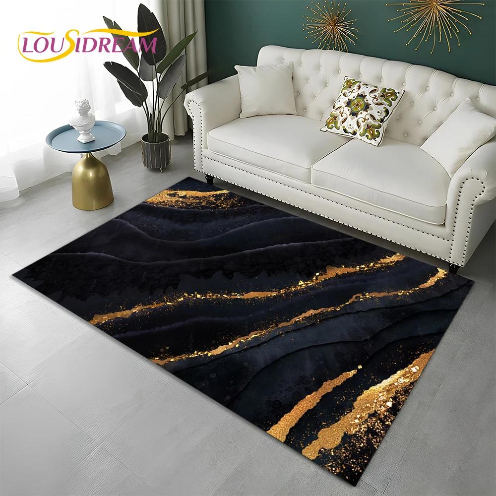 Green Gold Blue Black Marble Nordic Carpet Rug for Home Living Room Bedroom Sofa Doormat Decor,kid Area Rug Non-slip Floor Mat