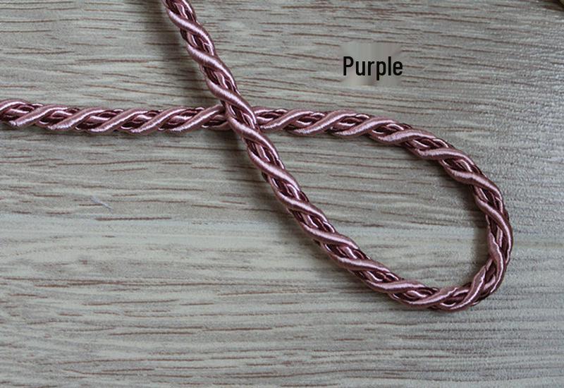 6mm-8mm Colored Decorative Three-Strand Cushion Bolster Rope for Sofa and Curtains