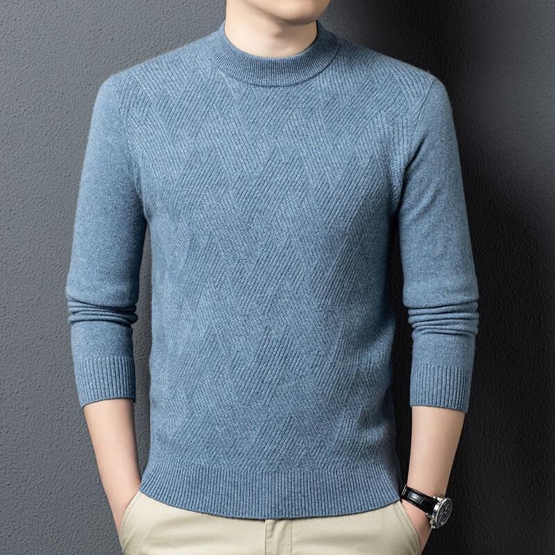 Yiliteng Men's Jacquard Pullover Knit Sweater