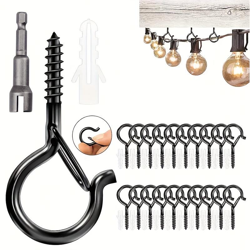 10Pcs/25Pcs/40Pcs Q-Type Hooks | Easy To Release, With A Safety Buckle Design, Suitable For Hanging Outdoor Halloween String Lights, Plant Baskets